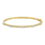 TWO ROW WHITE TOPAZ DIAMOND BANGLE