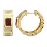 FLUTED RUBY HOOPS