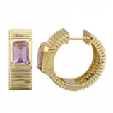 FLUTED AMETHYST HOOPS