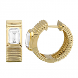 FLUTED WHITE TOPAZ HOOPS