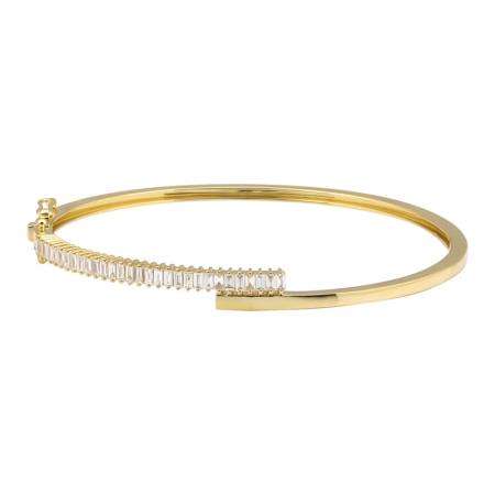 HALF BAGUETTE HALF GOLD BANGLE