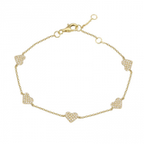 FIVE DIAMOND HEART BRACELET