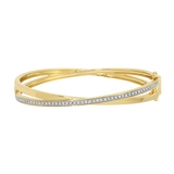 GOLD DIAMOMD CROSSOVER BANGLE