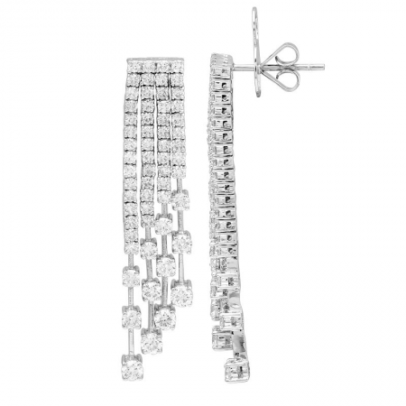 FOUR ROW DIAMOND DROP EARRINGS