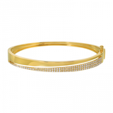 HALF GOLD AND DIAMOND TRIANGLE WRAP BANGLE