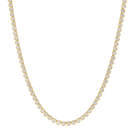 BEZEL SET NATURAL DIAMOND TENNIS NECKLACE
