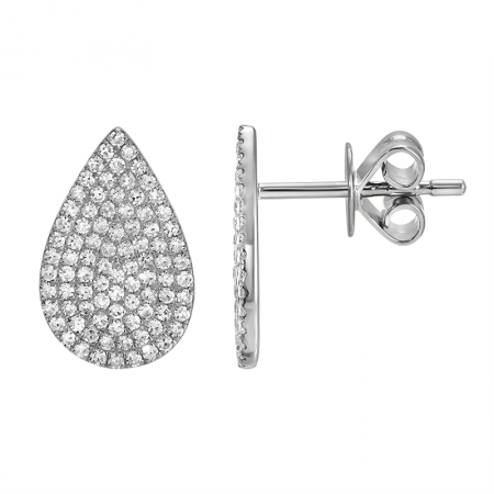 LARGE PAVE PEAR STUDS