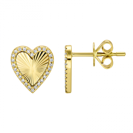 FLUTED HEART STUDS
