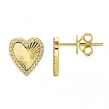 FLUTED HEART STUDS