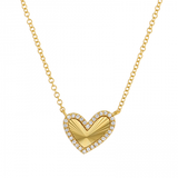 SMALL FLUTED HEART NECKLACE