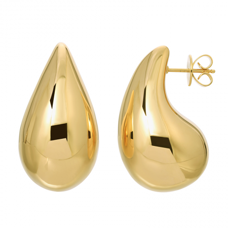LARGE GOLD PEAR DROP EARRINGS