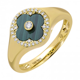 MALACHITE CLOVER SIGNET RING