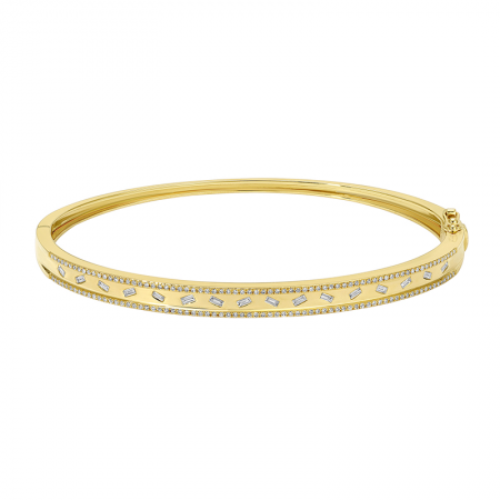 GOLD DIAMOND INLAY BANGLE
