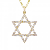 LARGE BAGUETTE JEWISH STAR NECKLACE