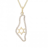 DIAMOND MAP OF ISRAEL NECKLACE