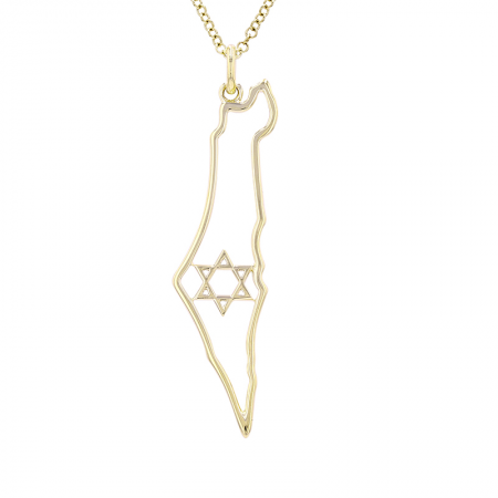 GOLD MAP OF ISRAEL NECKLACE