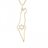 GOLD MAP OF ISRAEL NECKLACE