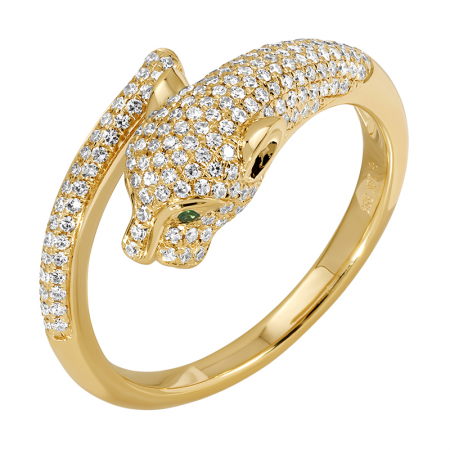 DIAMOND PANTHER WRAP RING