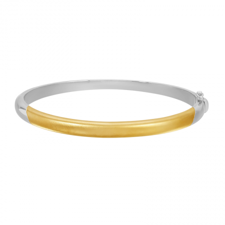 HALF YELLOW HALF WHITE GOLD BANGLE