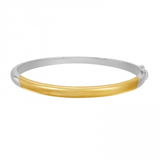 HALF YELLOW HALF WHITE GOLD BANGLE