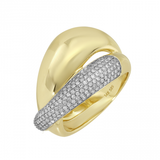 GOLD AND DIAMOND CROSSOVER RING