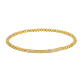 GOLD STRETCH BALL DIAMOND BAR BRACELET