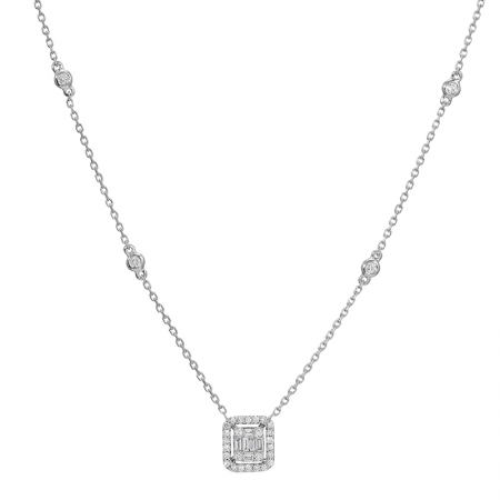 EMERALD ILLUSION DIAMOND NECKLACE