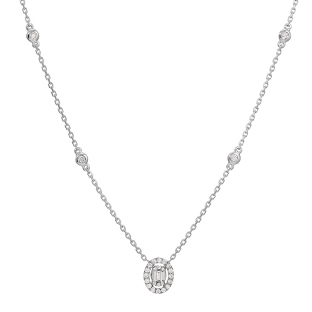 OVAL ILLUSION DIAMOND NECKLACE