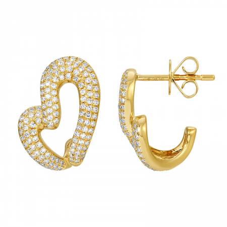 DIAMOND HEART LOBE STUDS