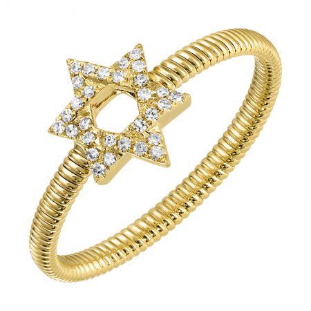 JEWISH STAR OMEGA CHAIN RING