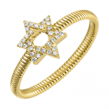 JEWISH STAR OMEGA CHAIN RING