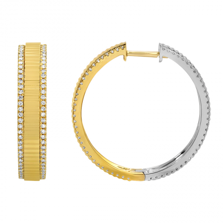 FLUTED MULTIWAY DIAMOND HUGGIE EARRINGS