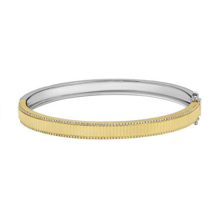 HALF YELLOW HALF WHITE FLUTED BANGLE