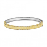 HALF YELLOW HALF WHITE FLUTED BANGLE