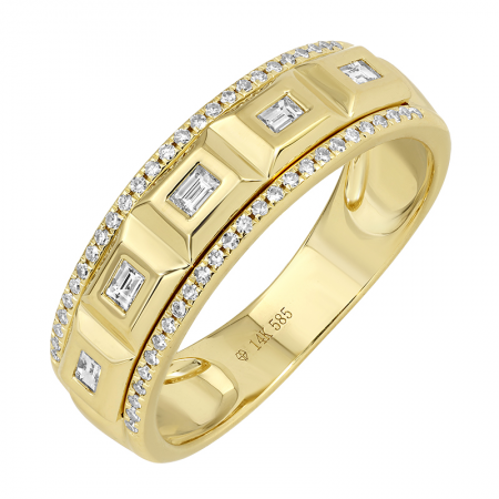 INLAY BAGUETTE DIAMOND RING