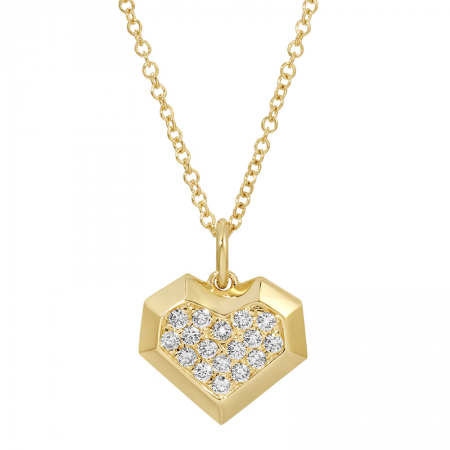 STRUCTURED DIAMOND HEART NECKLACE