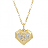 STRUCTURED DIAMOND HEART NECKLACE
