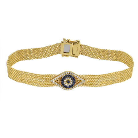 MESH CHAIN EVIL EYE BRACELET