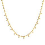 HANGING DIAMONDS ON BALL CHAIN NECKLACE