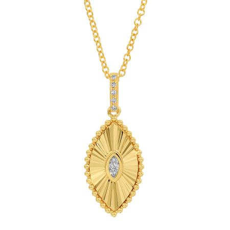 FLUTED MARQUIS SHAPED DIAMOND NECKLACE