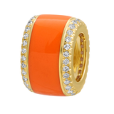 DIAMOND BORDER ORANGE ENAMEL RONDELLE
