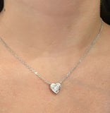 LAB DIAMOND HEART SOLITAIRE NECKLACE
