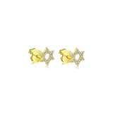 CLASSIC DIAMOND JEWISH STAR STUDS