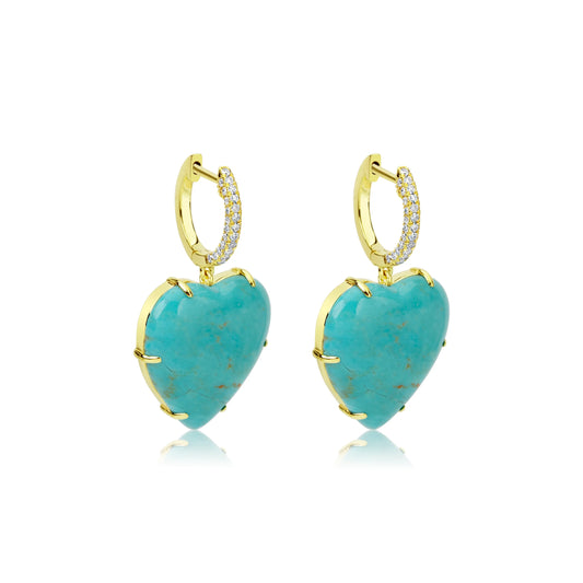 TURQUOISE HEART EARRINGS