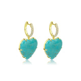 TURQUOISE HEART EARRINGS