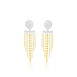 PAVE DISC FRINGE EARRINGS