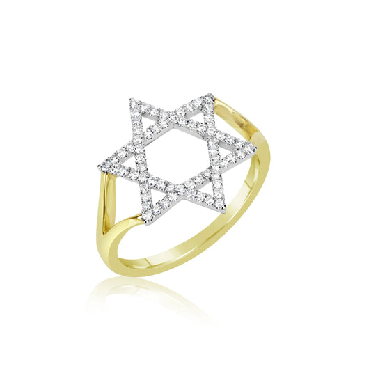 SPLIT SHANK JEWISH STAR RING