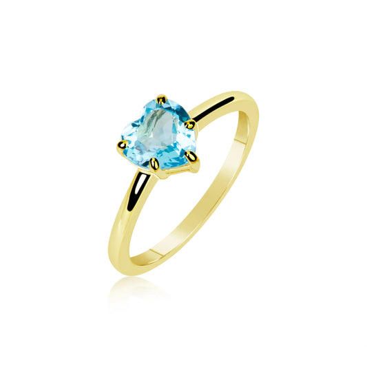 BLUE TOPAZ HEART RING