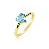 BLUE TOPAZ HEART RING