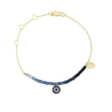 BLUE SAPPHIRE BEADS EVIL EYE BRACELET